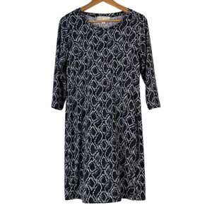 Michael Michael‎ Kors 3/4 Sleeves  Snake Print Dress Stretch Black Grey Size S